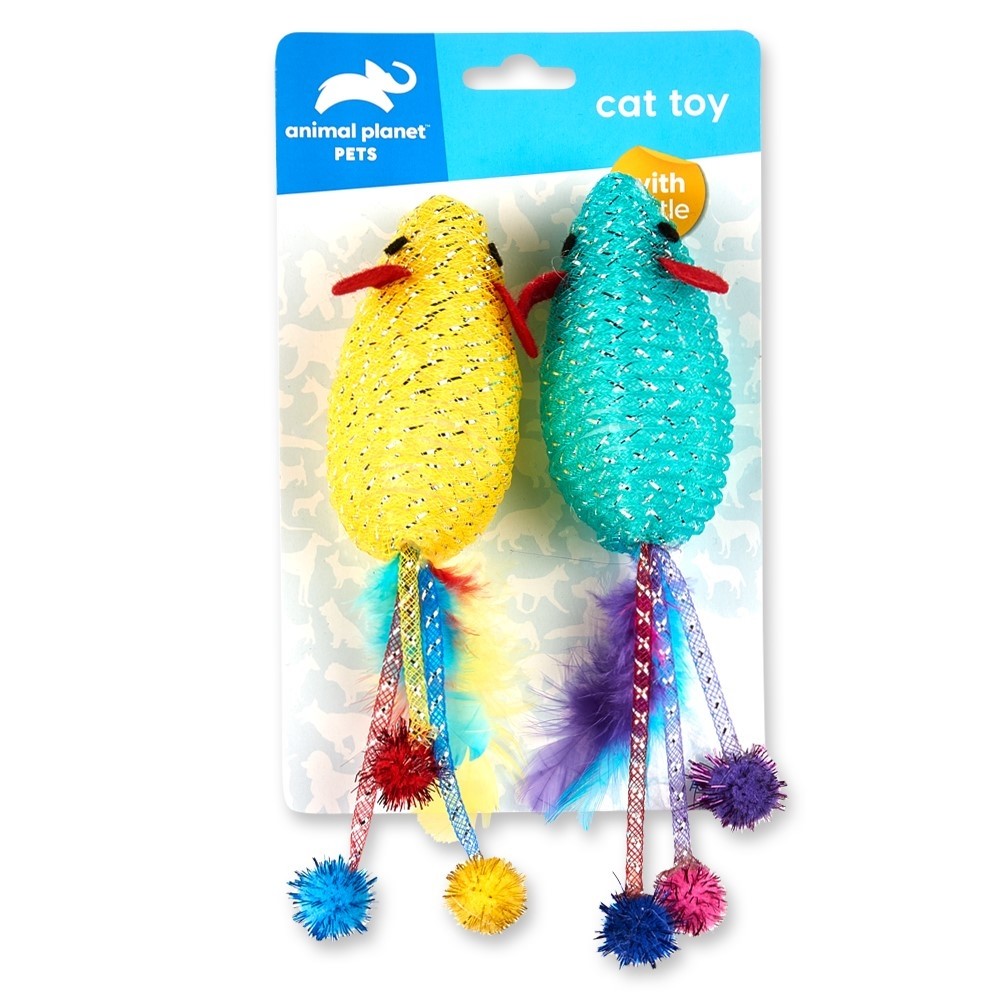 Animal Planet 2 Pack Large Mice Cat Toy