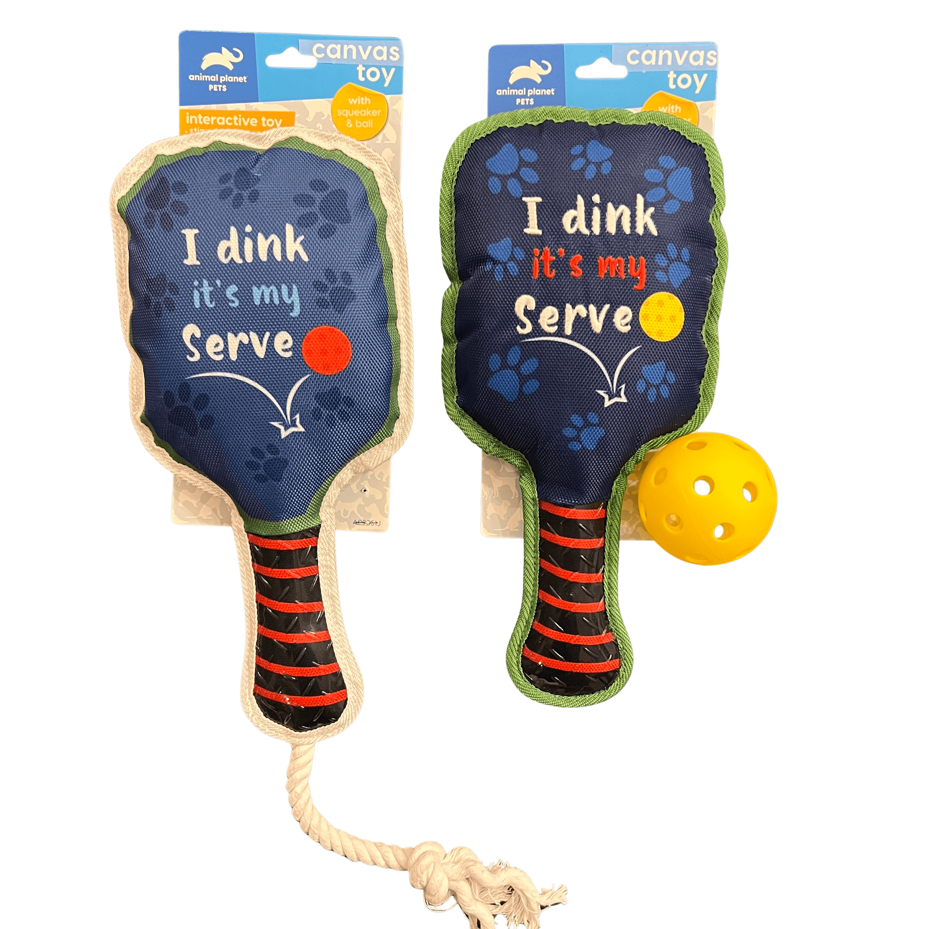 Canvas Toy w/ Squeaker and Ball