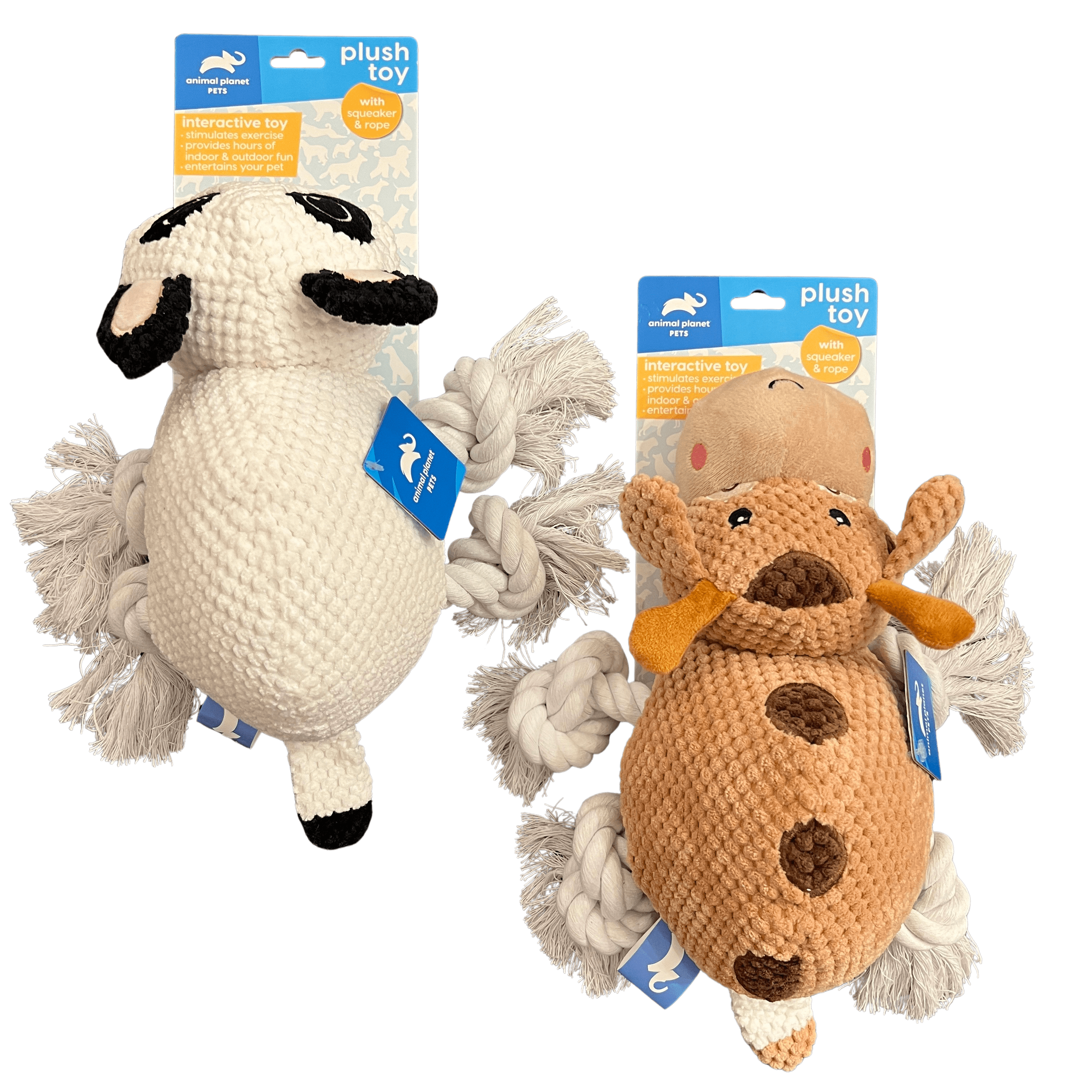 Plush Toy w/ Squeaker & Rope