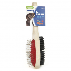 Double Sided Pet Brush with Wood Handle